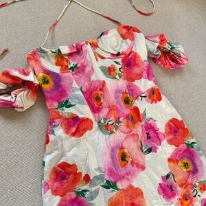 Floral Mini Dress - white fox - Size Small